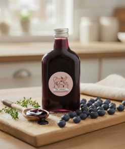 Blauwe bes siroop