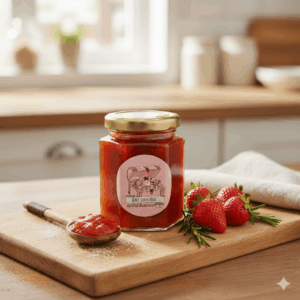 Aardbei-rozemarijn jam