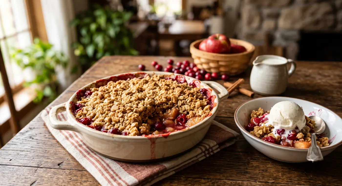 Appel-cranberry crumble