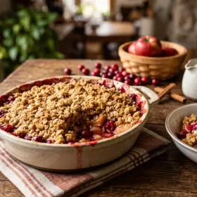 Appel-cranberry crumble