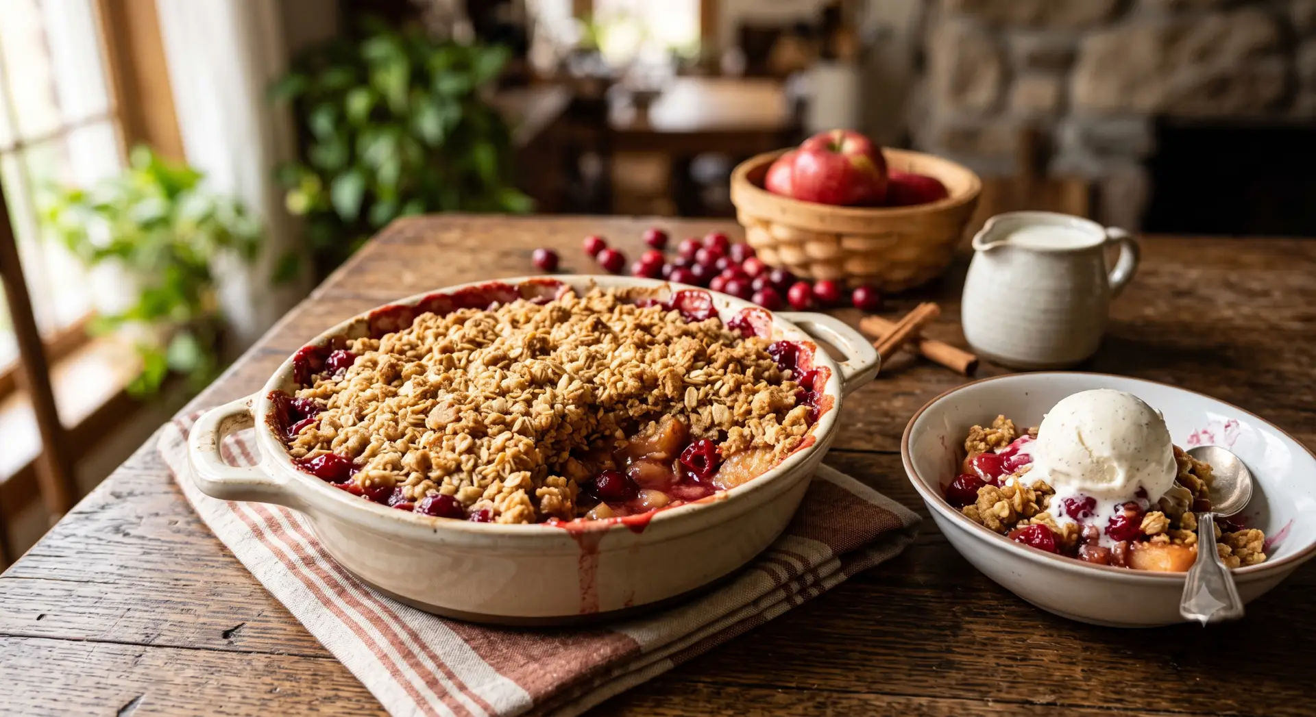 Appel-cranberry crumble